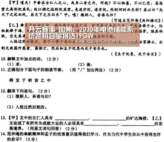 开云赛事_加州：2030年电池储能系统装机容量将达19GW